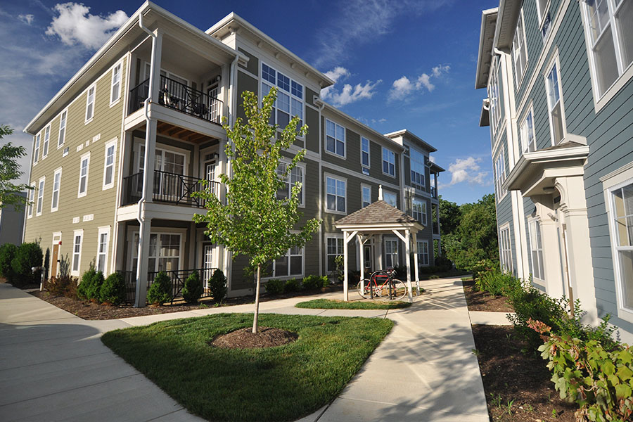 Living at City Flats Apartments or another apartment community, you can use smart security cameras to keep tabs on your home remotely. Exterior view of an apartment building at City Flats Apartments